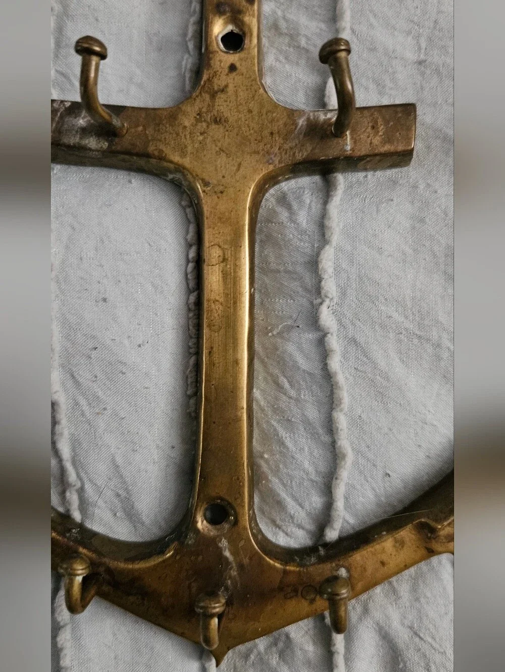 Brass Anchor Wall Hook - Gold Anchor Coat Hanger Keys Pet Lease